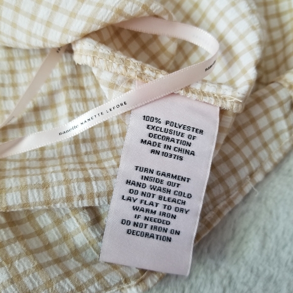 NANETTE LEPORE Gingham Ruffle Smocked Neck Sleeveless Blouse Size S - Picture 9 of 12